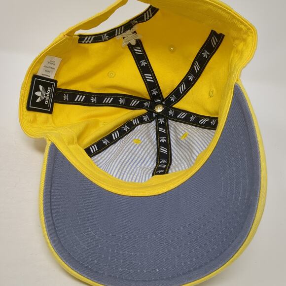 Adidas Trefoil Logo Slideback Baseball Hat Yellow One Size Embroidered - Picture 7 of 9